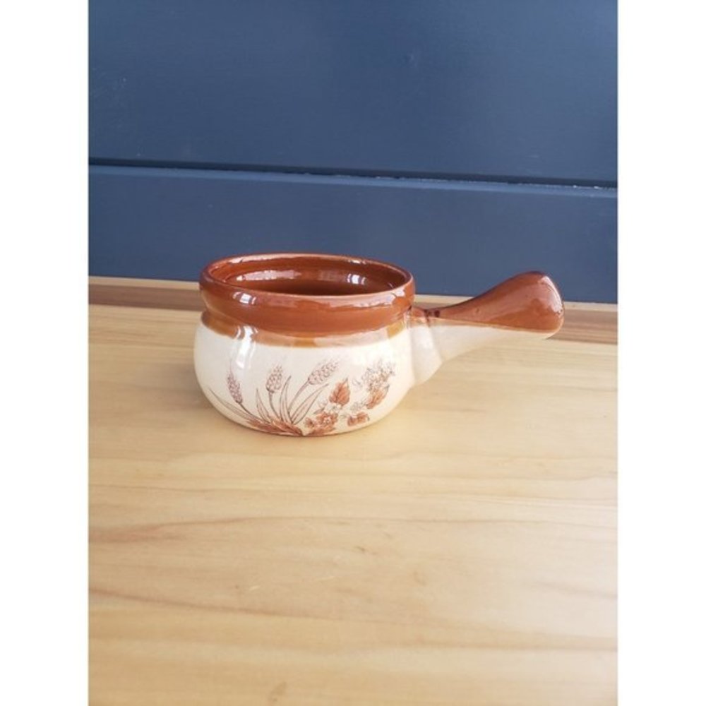 Vintage 70s Floral Decorated Crock